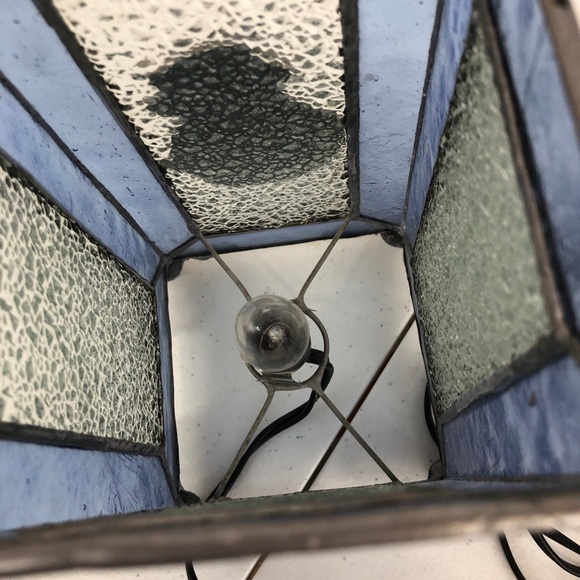 Christmas Snowman Blue Clear Glass Metal Table Lamp Night Light Electric - Picture 7 of 11